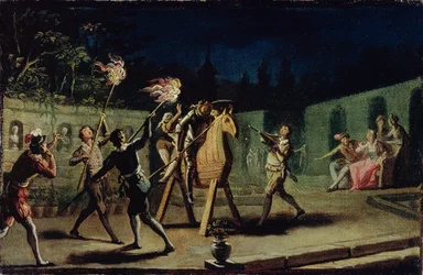 Don Quixote og Sancho Panza ridende på Clavileno (par 82435)